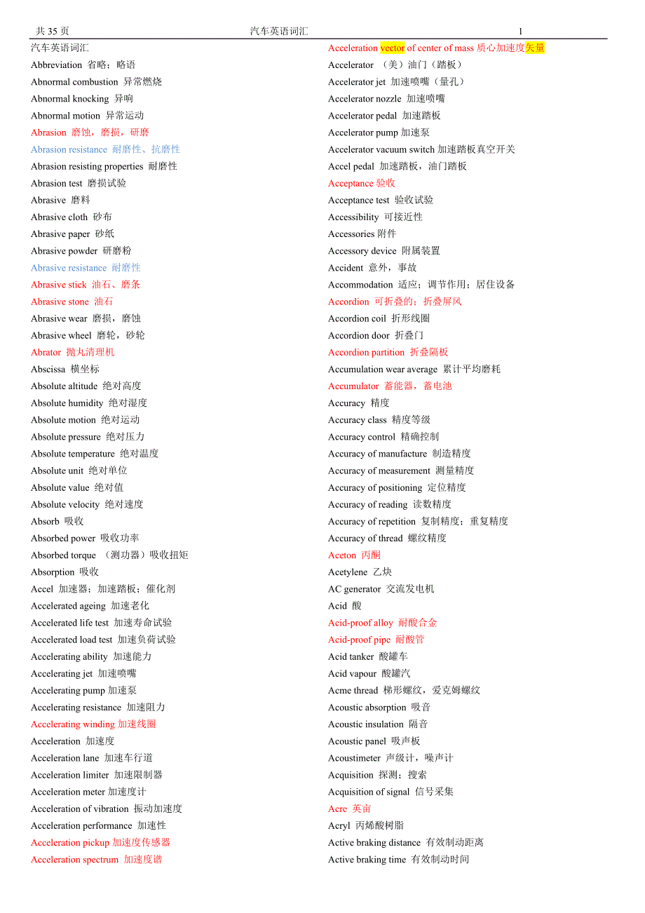 汽车英语词汇64450.doc_第1页