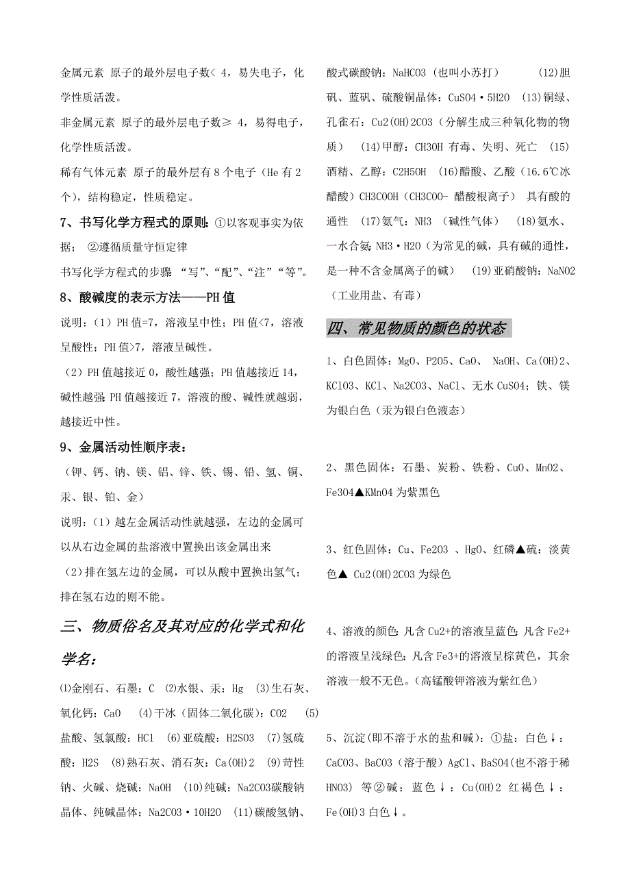 (精品)初中化学知识点总结(大全)_第4页