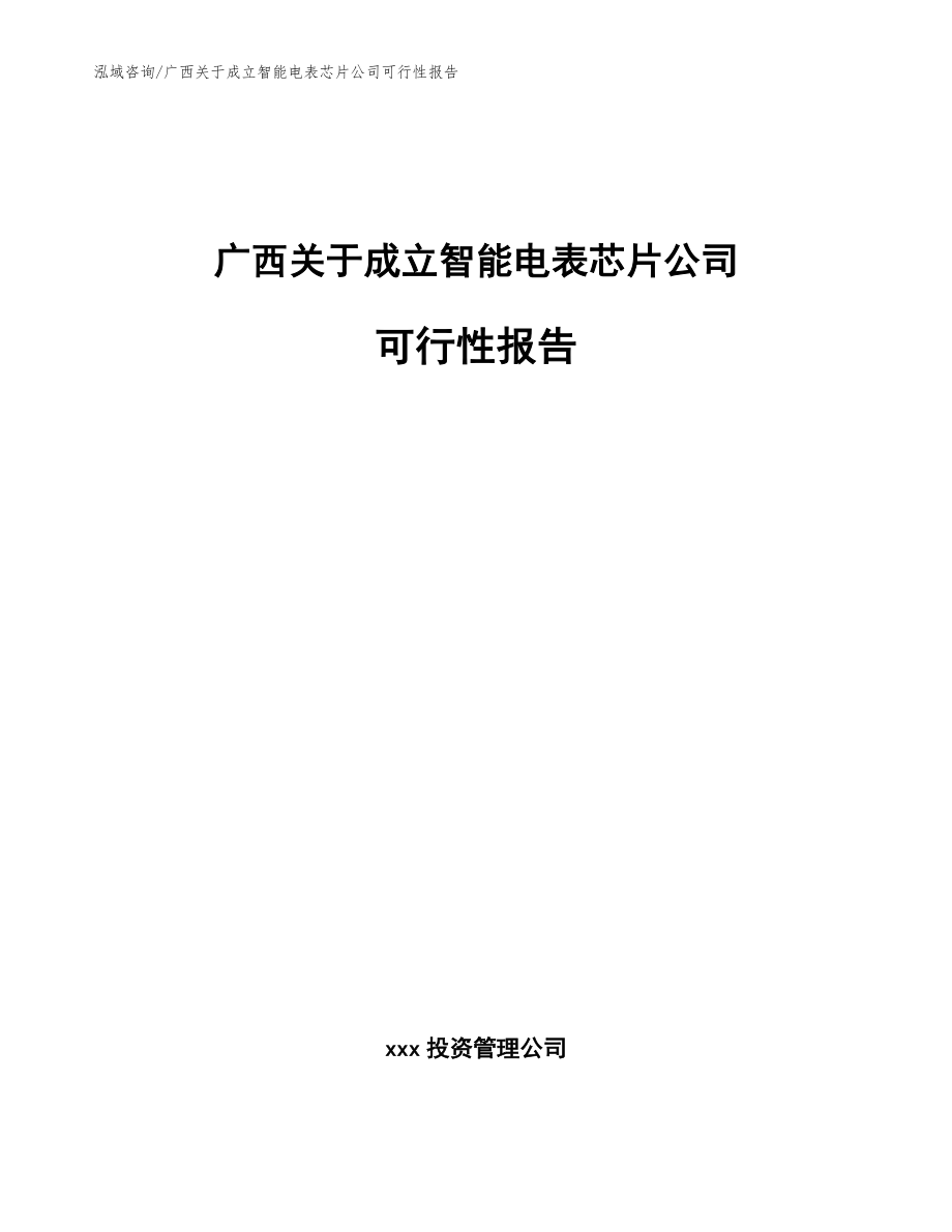 广西关于成立智能电表芯片公司可行性报告模板范本_第1页