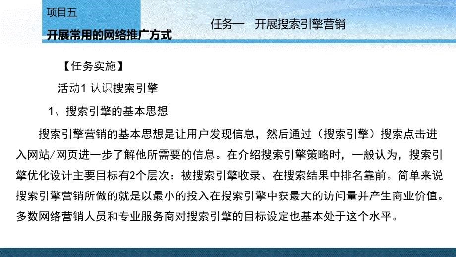 开展常用的网络推广方式活动2优化搜索引擎课件_第5页