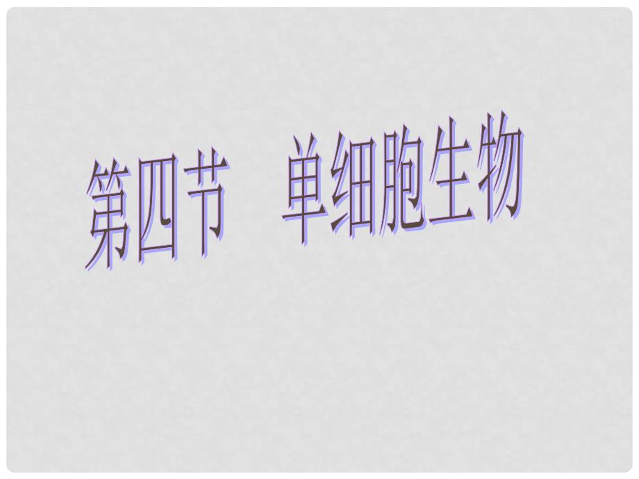 河北省高阳县宏润中学七年级生物上册《第二单元 第二章 第四节 单细胞生物》讲课课件 （新版）新人教版_第1页