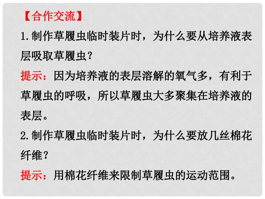 河北省高阳县宏润中学七年级生物上册《第二单元 第二章 第四节 单细胞生物》讲课课件 （新版）新人教版_第4页