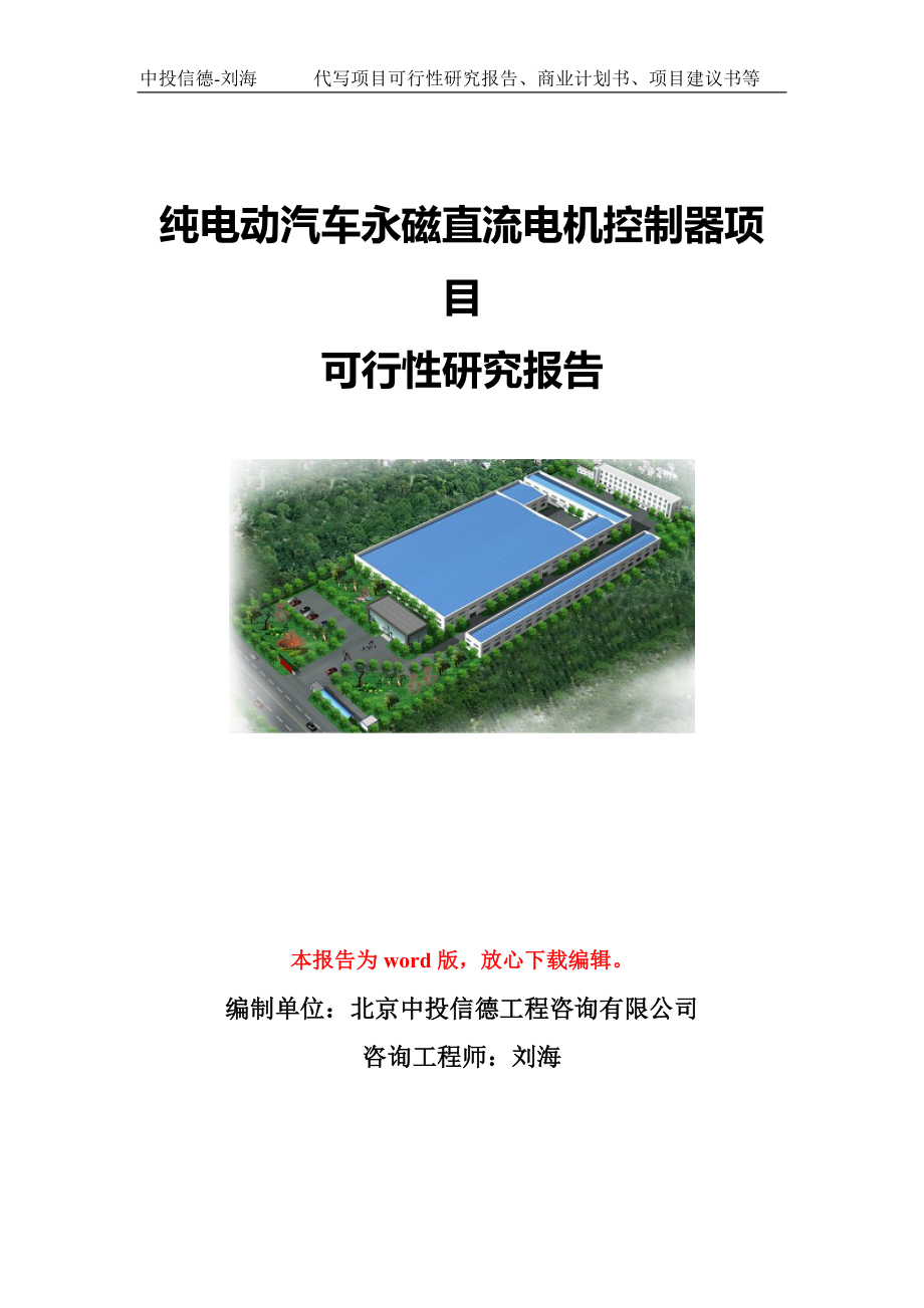 纯电动汽车永磁直流电机控制器项目可行性研究报告模板_第1页