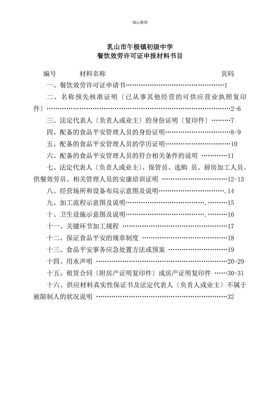 餐饮申请材料_第1页