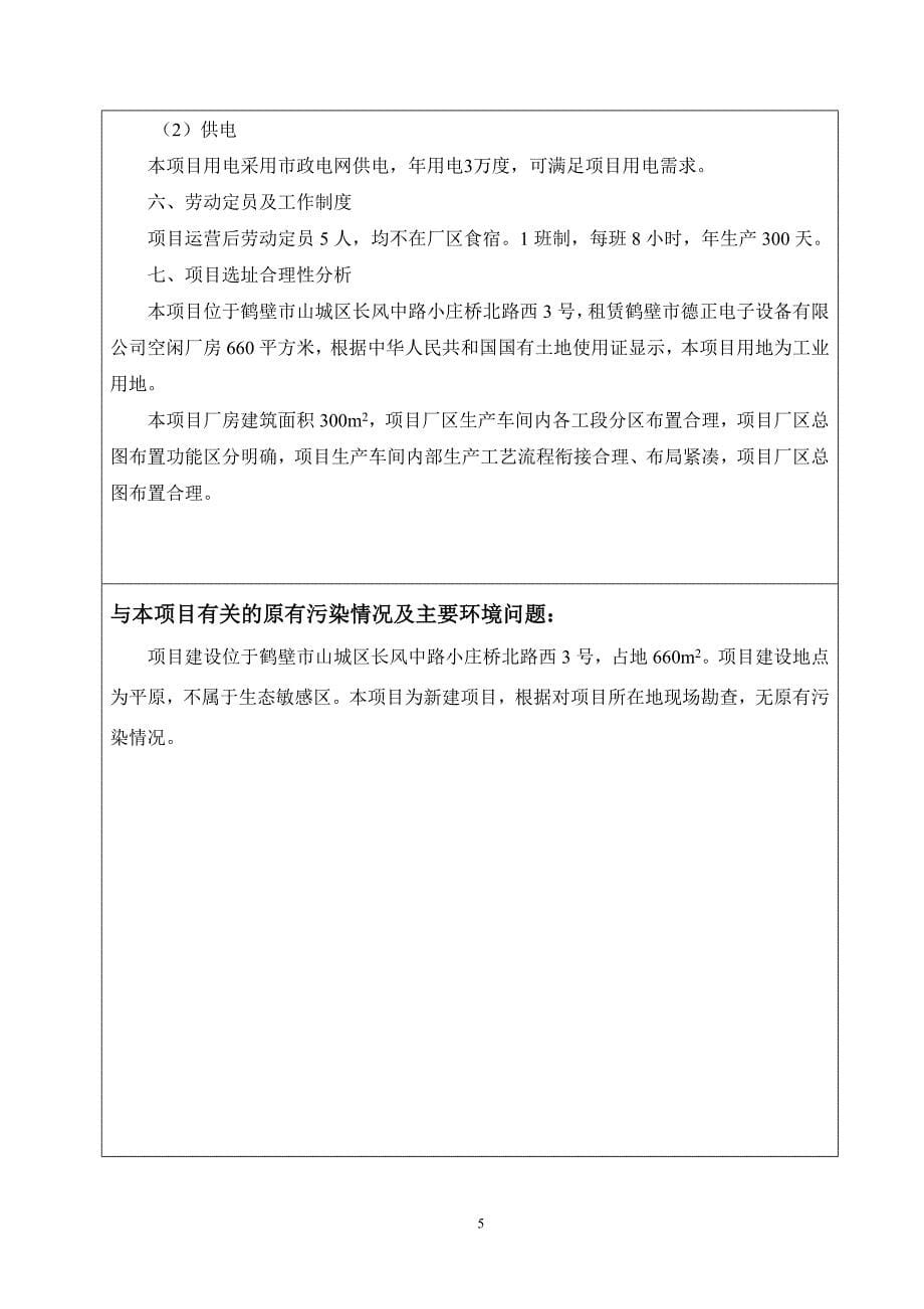 鹤壁市山城区金泰陶瓷机械设备厂年产10套液压挤出机及200件模具加工项目环境影响报告.doc_第5页