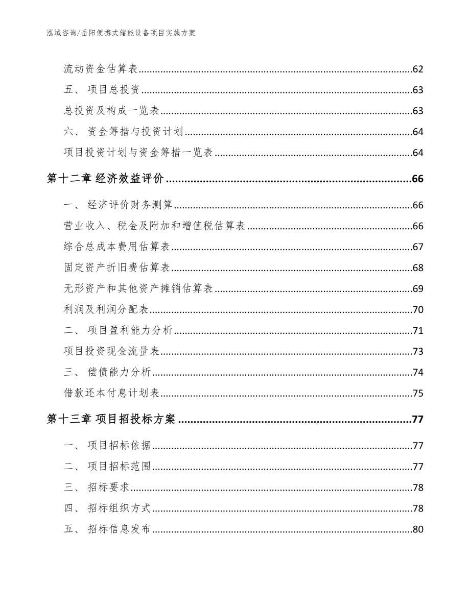 岳阳便携式储能设备项目实施方案_范文参考_第5页