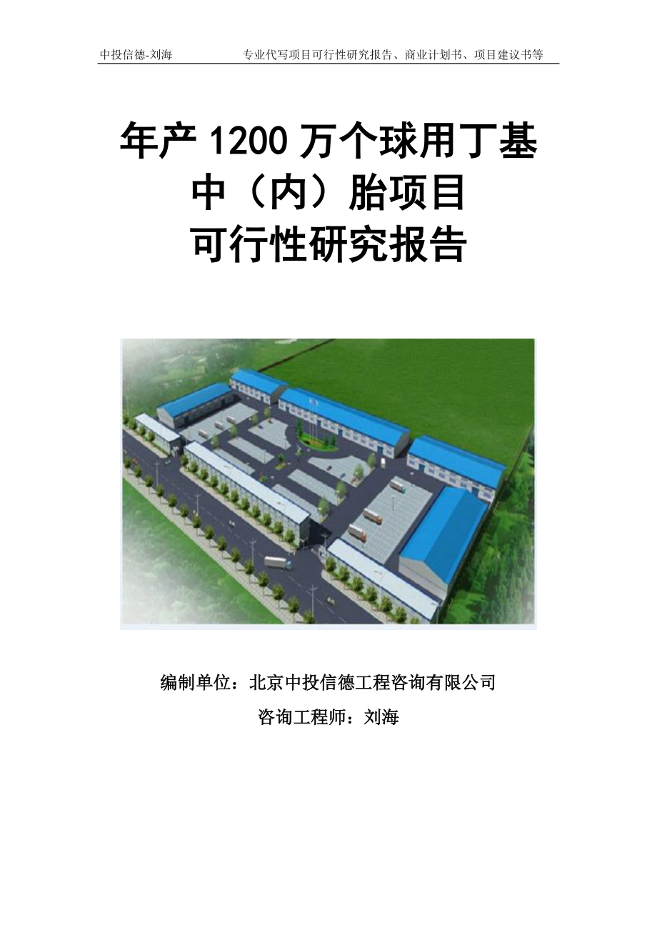 年产1200万个球用丁基中（内）胎项目可行性研究报告模板立项审批_第1页