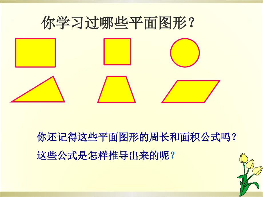 人教新课标六年级数学下册总复习平面图形的周长和面积课件_第4页