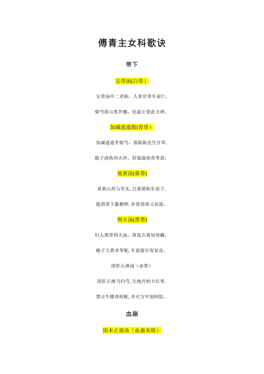 傅青主女科歌诀_第1页