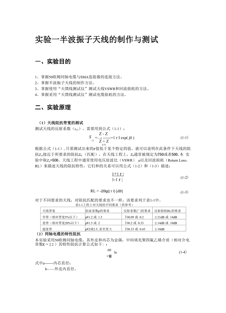 天线实验报告_第1页