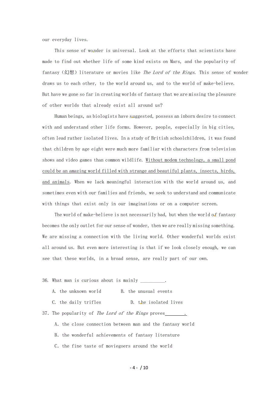 2014高考英语阅读理解冲刺满分训练11(含解析)_第4页