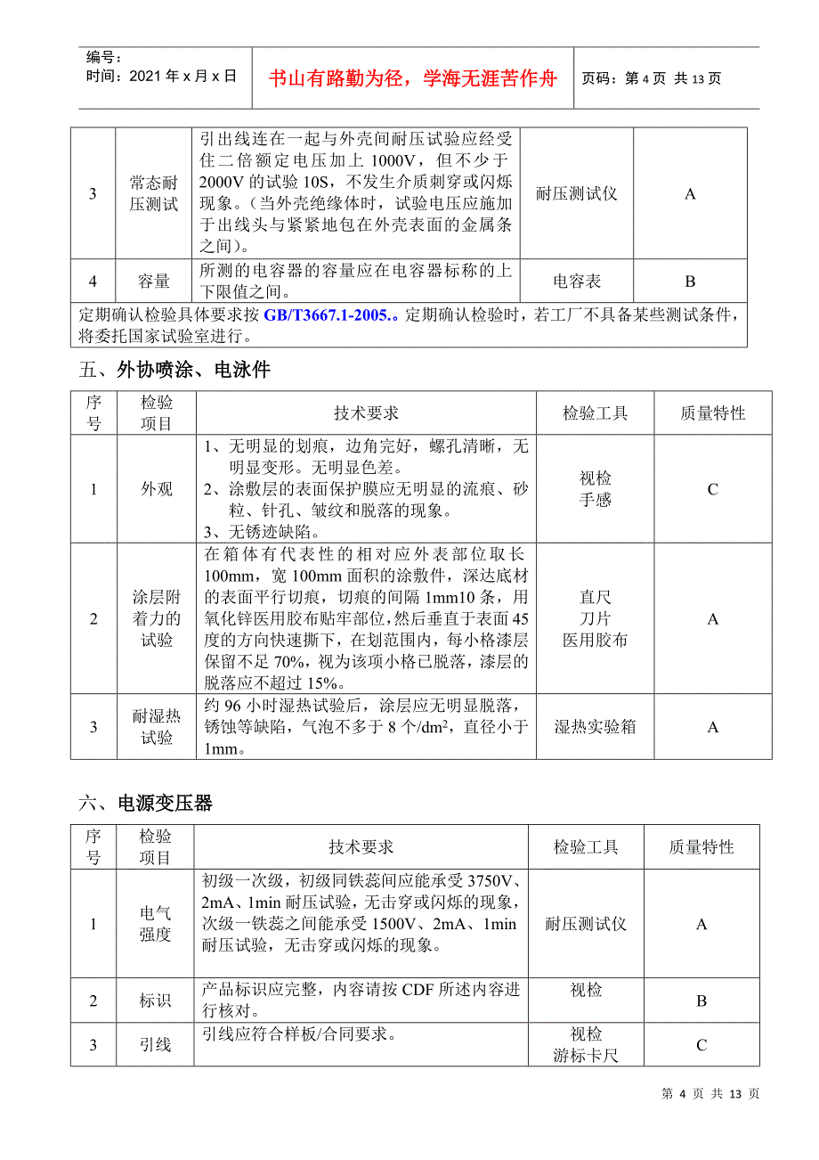 奥龙品质文件---原材 料检验规程_第4页