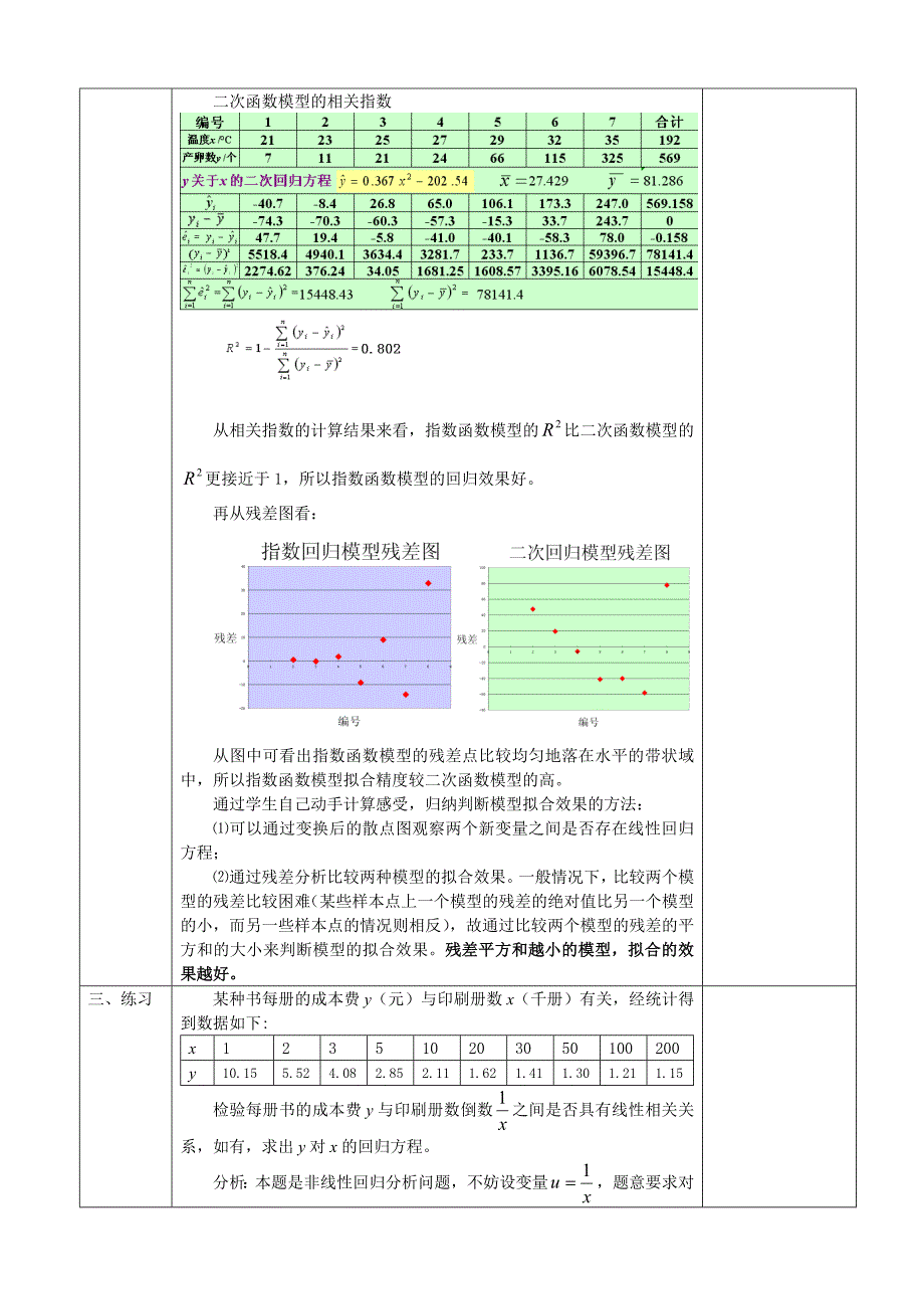 人教A版数学选修12教案：1.1回归分析的基本思想及其初步应用3含答案_第4页