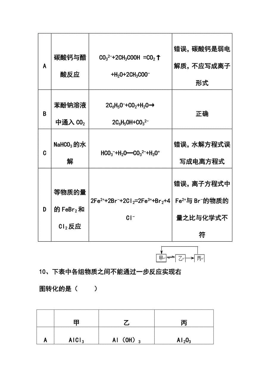 江西省临川二中高三第一次模拟考理科综合试题 及答案_第5页