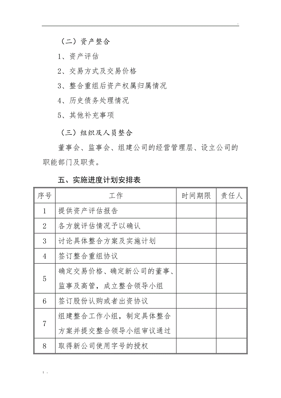 企业整合重组实施方案模板_第2页