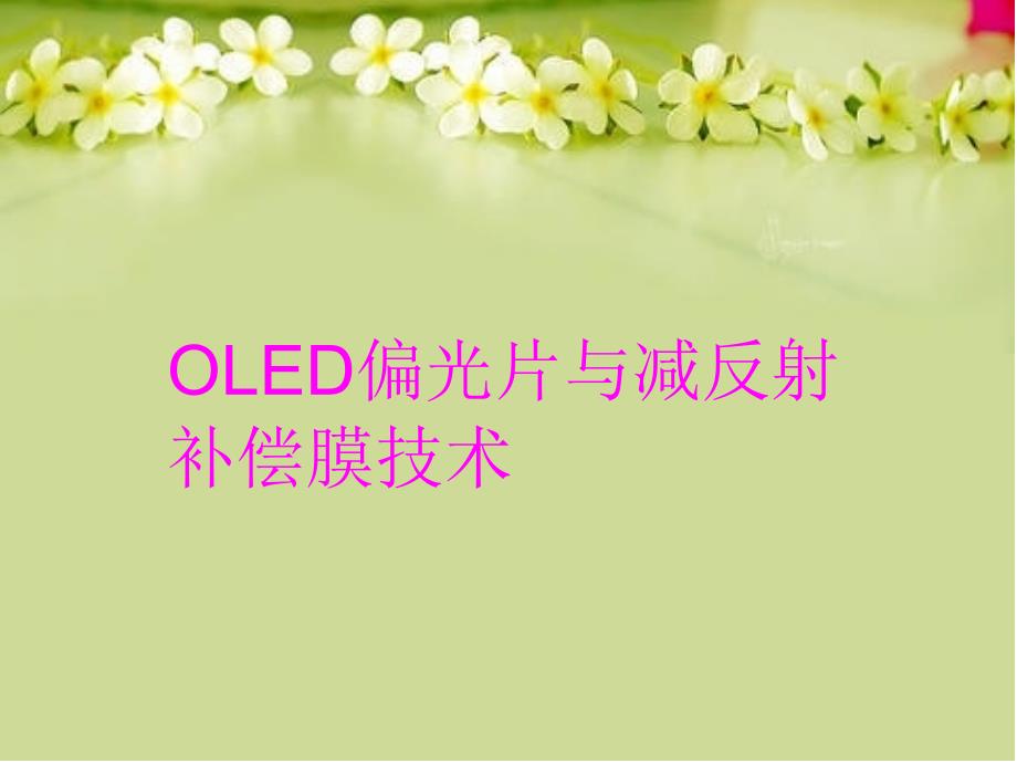 OLED偏光片与减反射补偿膜技术教学资料_第1页