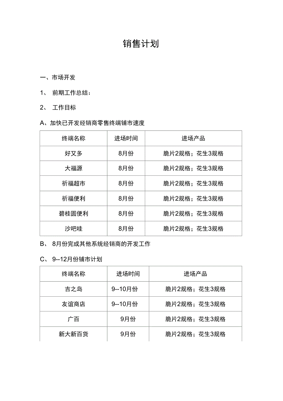 销售计划简要论述_第1页