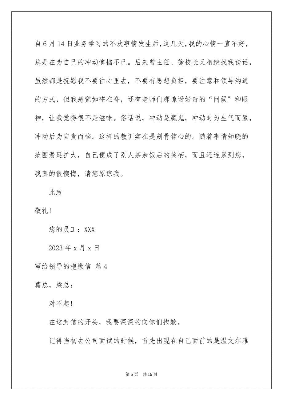 2023年写给领导的道歉信范文锦集10篇.docx_第5页