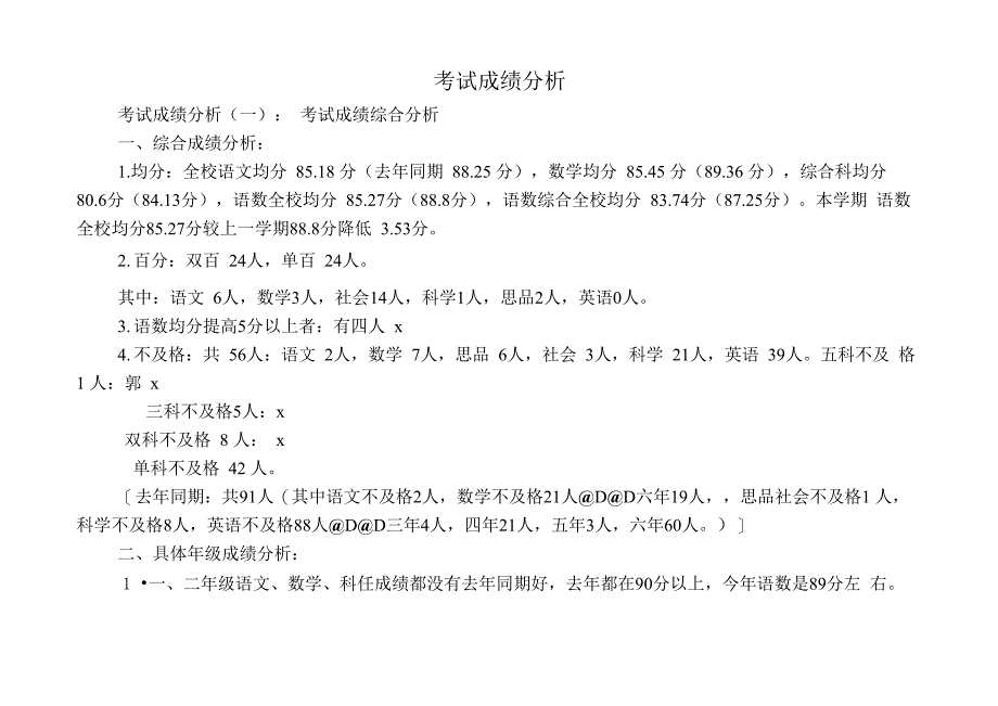 考试成绩分析5篇_第1页