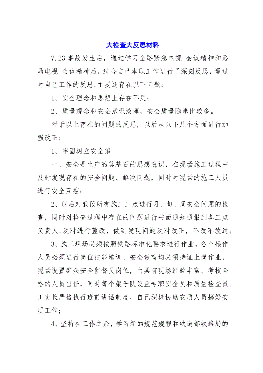 大检查大反思材料.docx_第1页