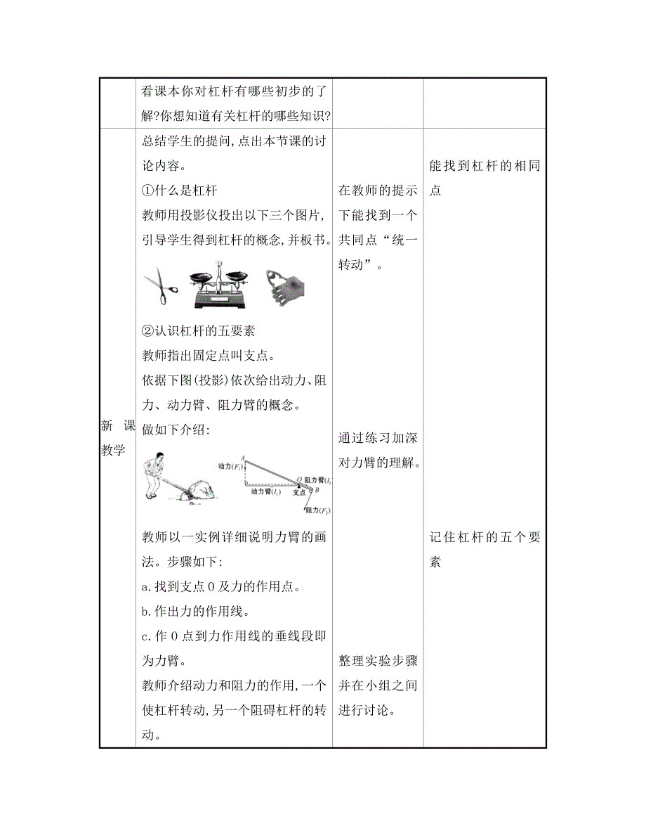 八年级物理全册 第十章 第一节 科学探究：杠杆的平衡条件教案 （新版）沪科版_第3页