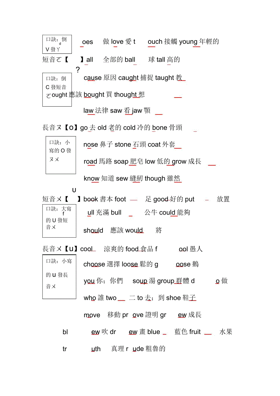 母音音标注意划底线的英文字母即念前面的音汇总.doc_第2页