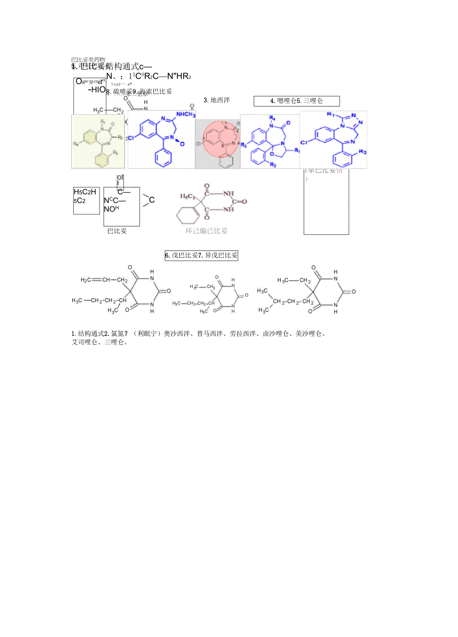 一般药物结构式及名称_第1页