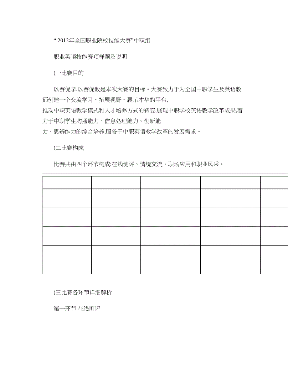 中职组职业英语技能赛项-服务类组-样题(共24页)_第1页