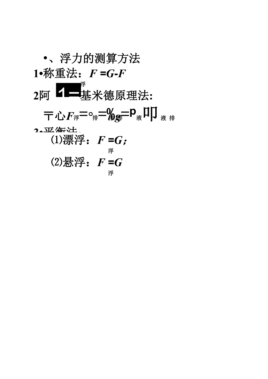 浮力小结之浮力的测算方法和漂浮_第2页