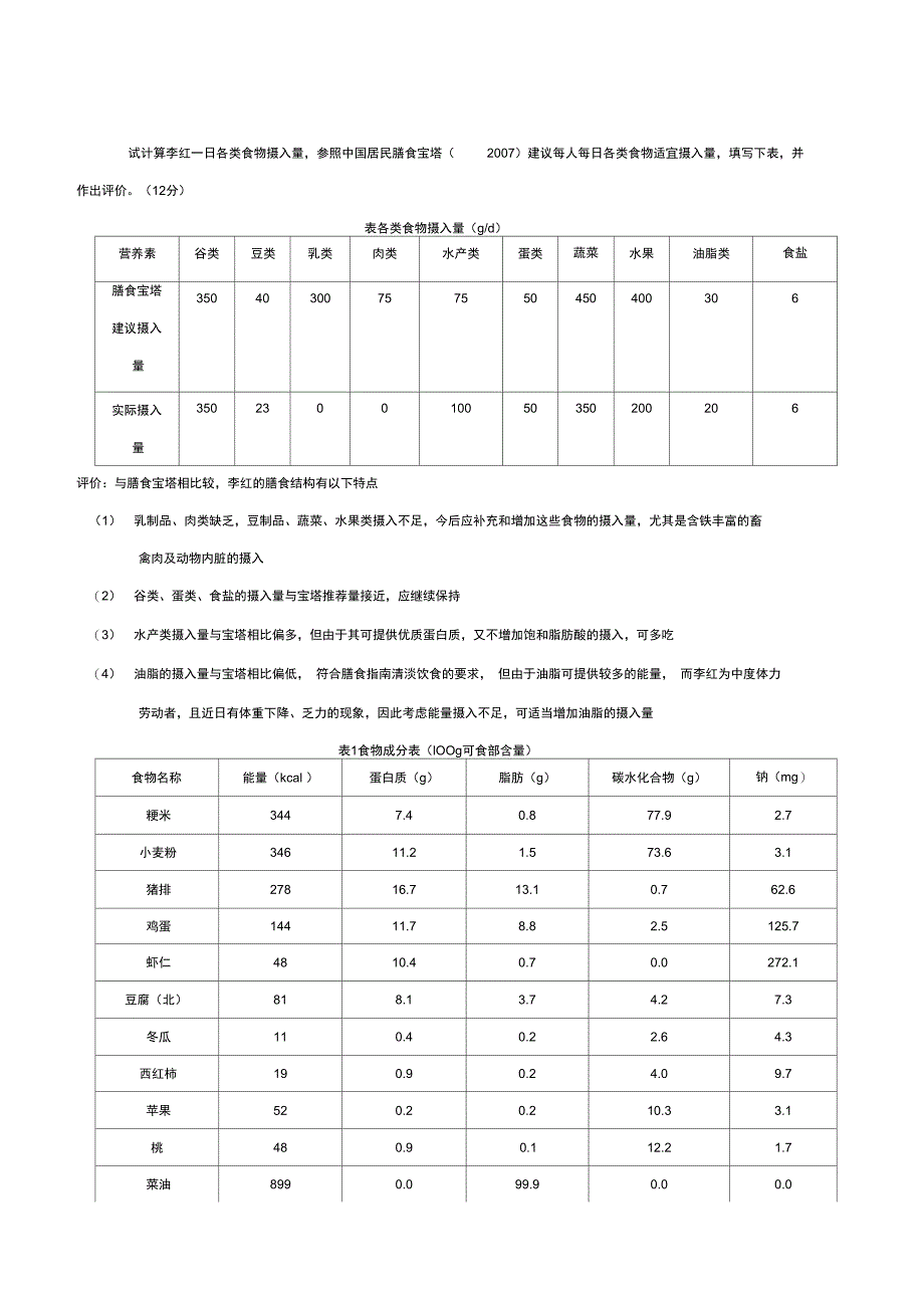 公共营养师三级月技能真题_第2页