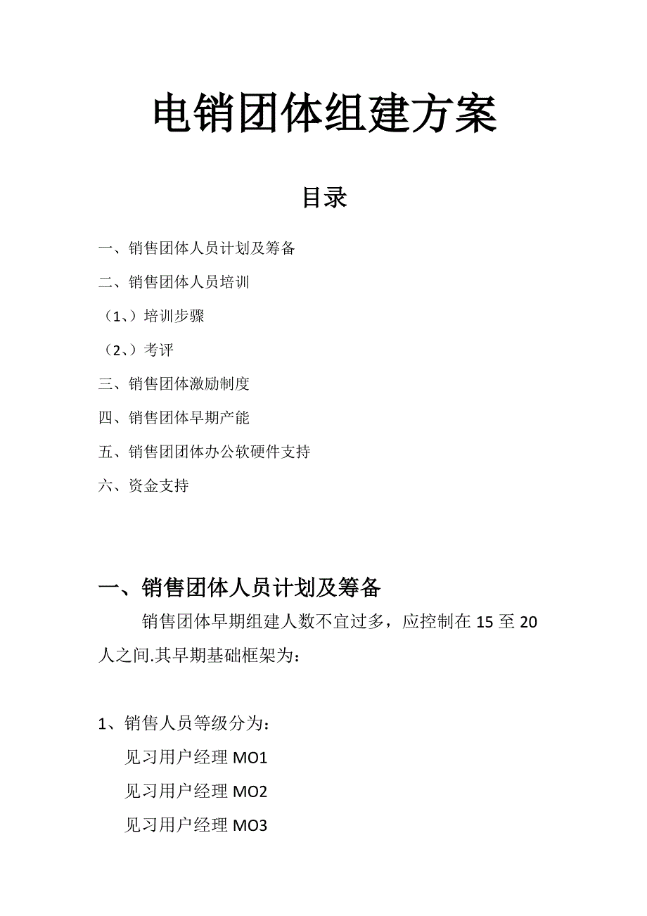 信贷电销团队组建专项方案.doc_第1页