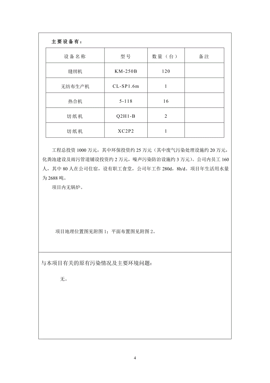 xx公司年产500t包装袋、1000t无纺布及500t无纺布袋项目环境评估报告_第4页