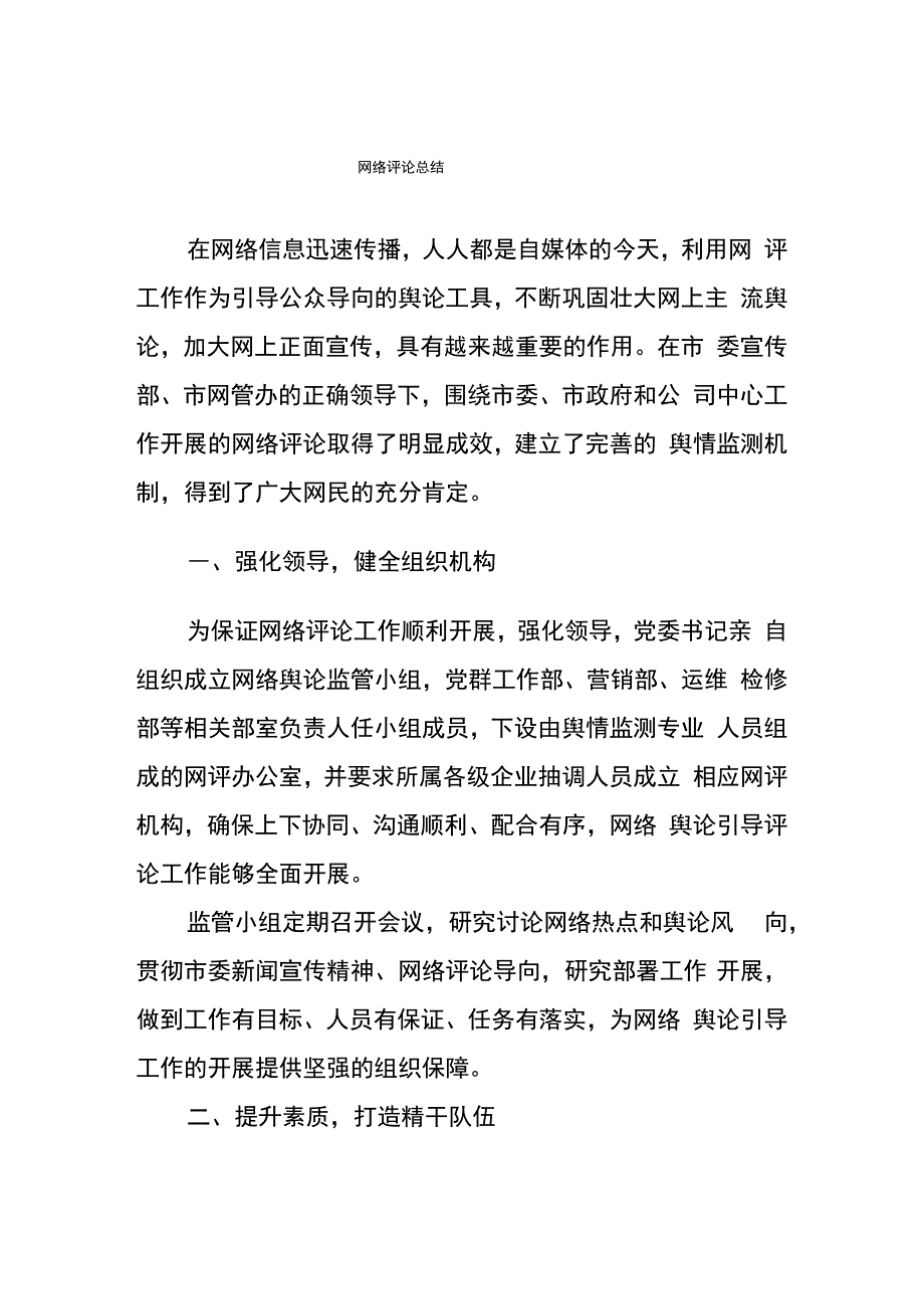 网络评论总结_第1页