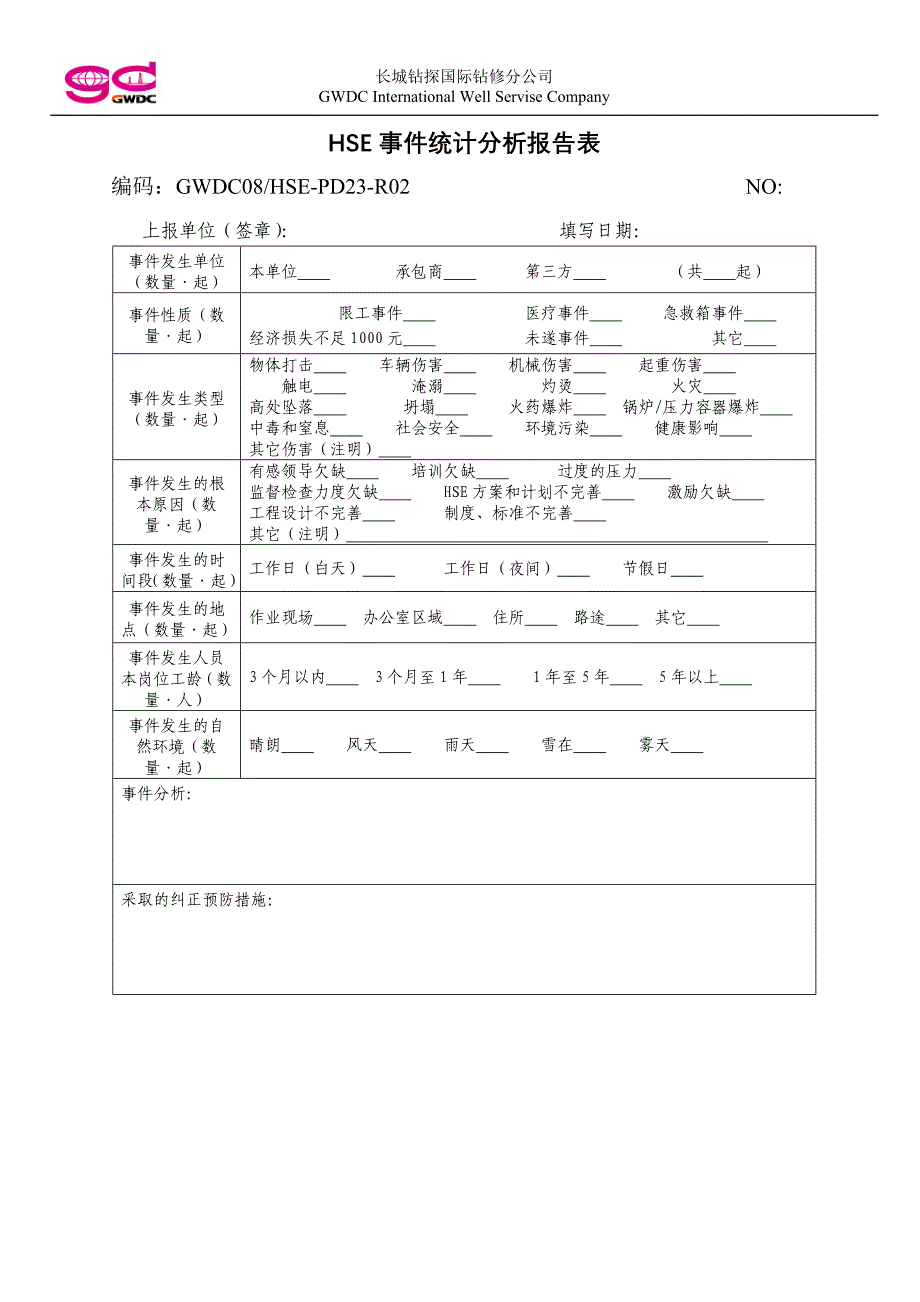 安全事故事件调查报告模板HSE事件快报.doc_第2页