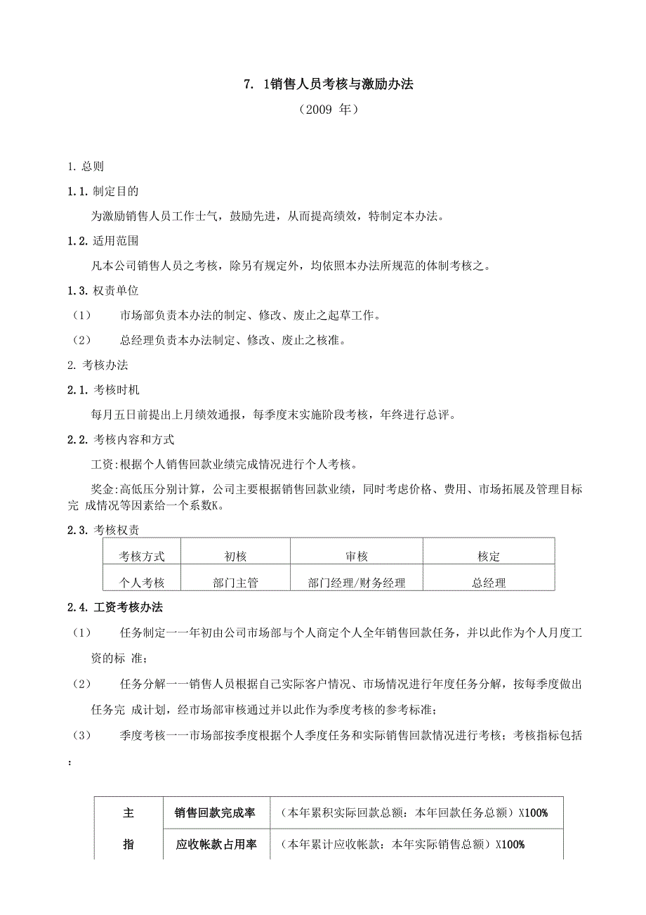 销售人员考核与激励办法_第1页