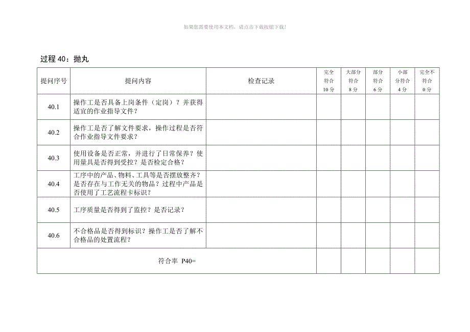 过程审核检查表_第4页