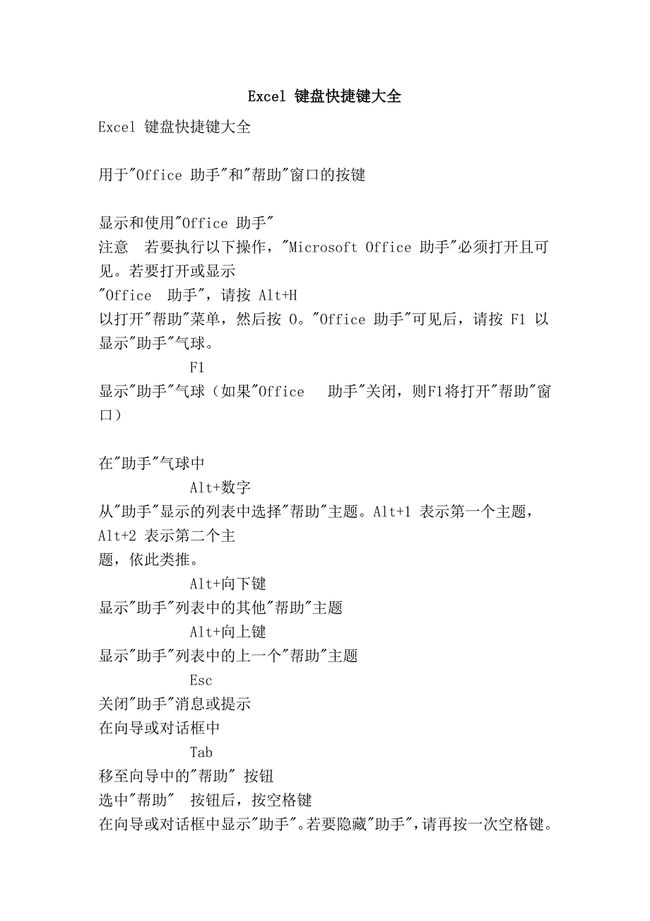 Excel 键盘快捷键大全.doc_第1页