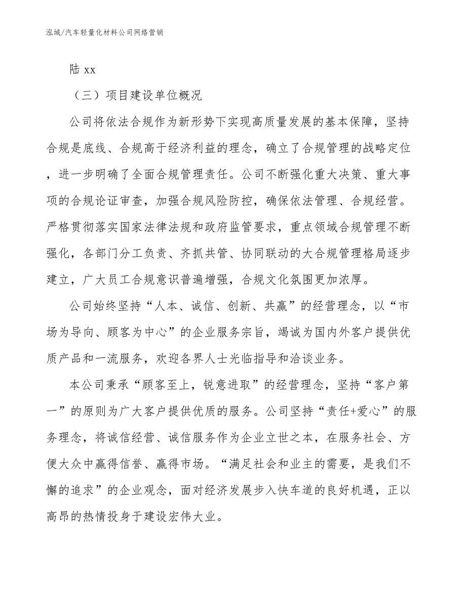 汽车轻量化材料公司网络营销_第5页