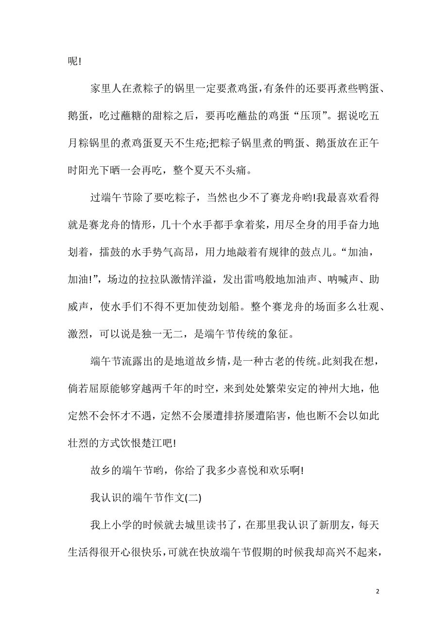 2020我认识的端午节作文5篇_第2页