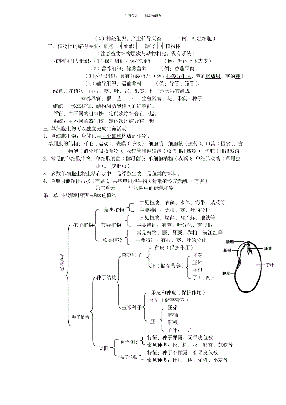 2023年新人教版-初中生物会考知识点总结归纳复习最全面精品资料_第4页