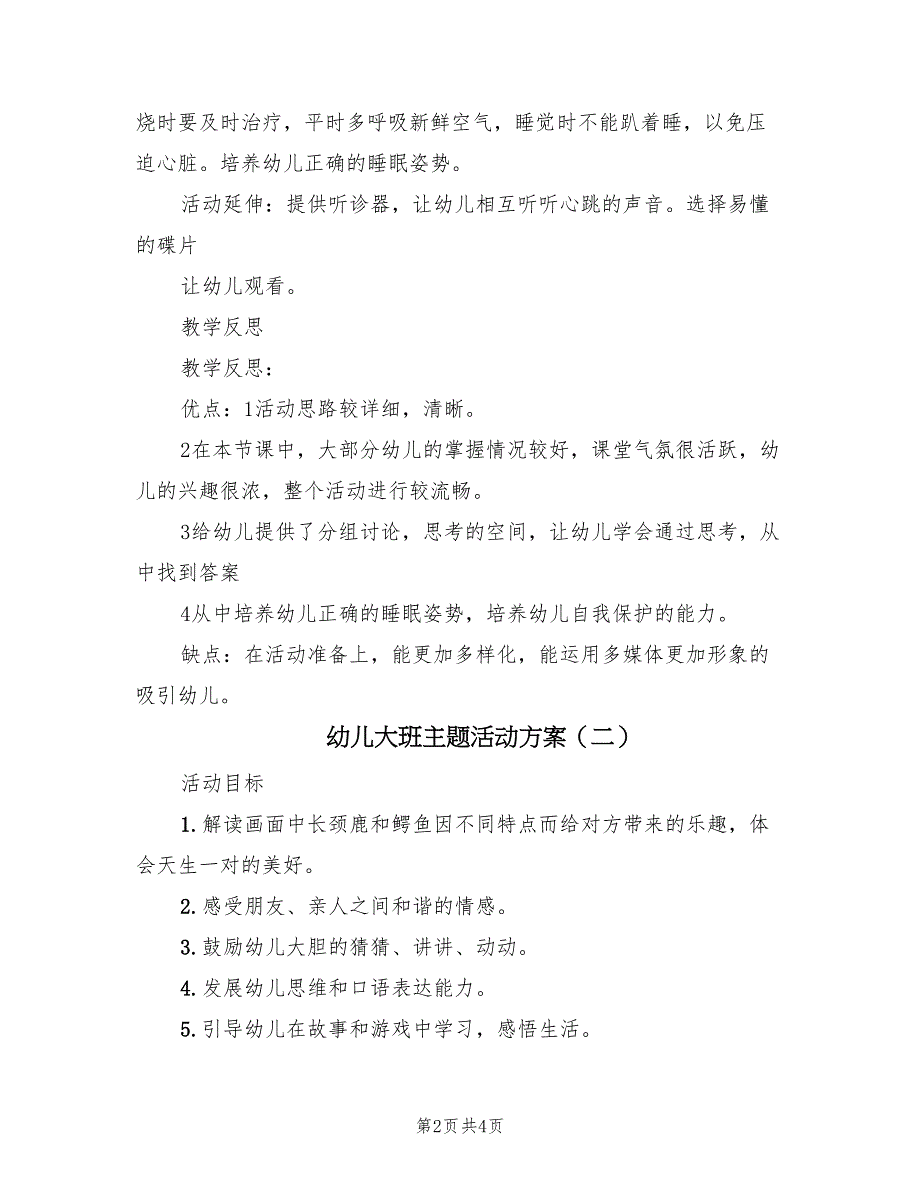 幼儿大班主题活动方案（2篇）_第2页