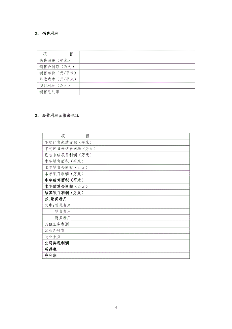 房地产公司经营计划_第4页