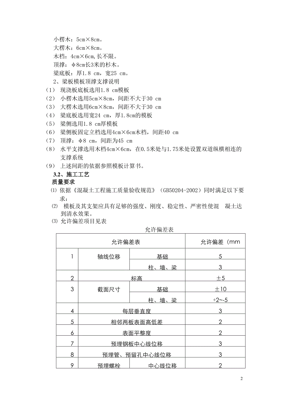 精品资料（2021-2022年收藏）木支撑模板施工方案_第2页