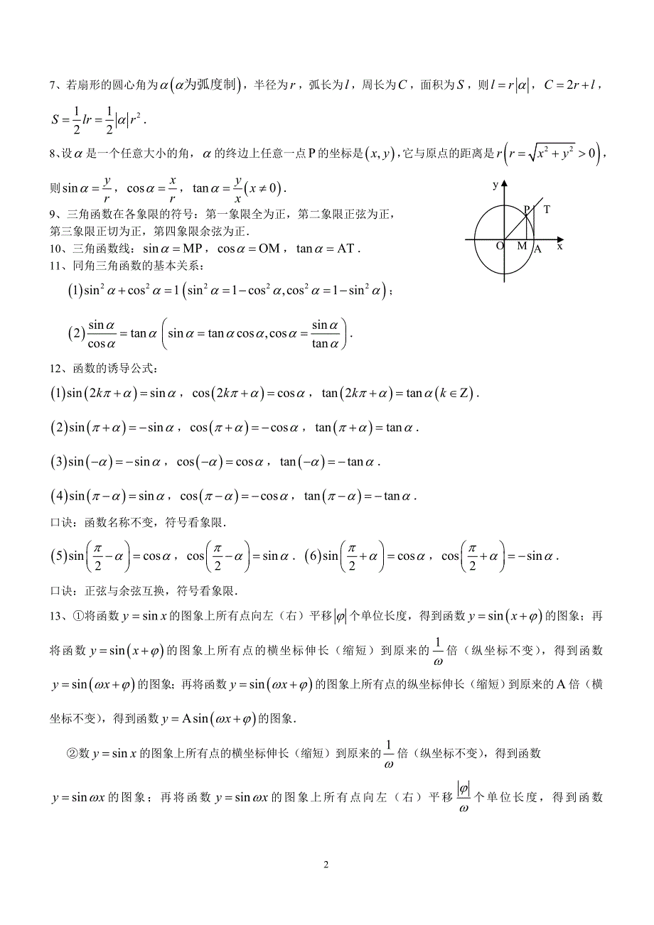 苏教版高中数学必修4知识梳理.doc_第2页