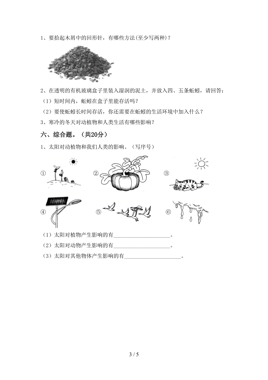 苏教版二年级科学上册期中考试卷【加答案】.doc_第3页