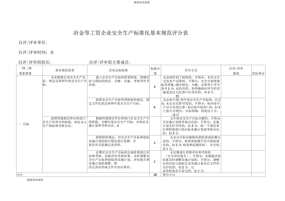 冶金等工贸企业安全生产标准化基本规范评分细则_第4页