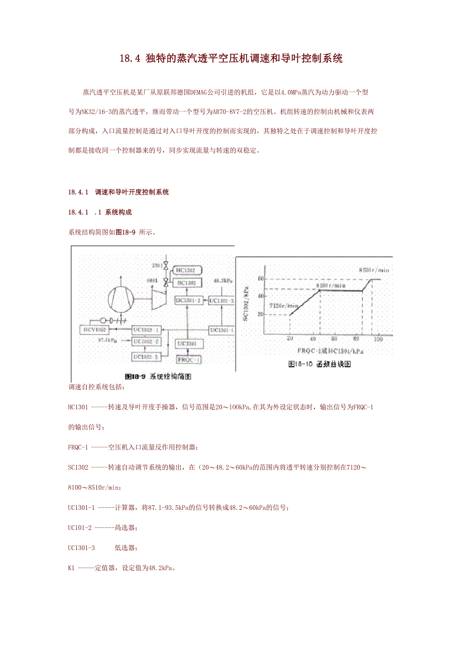 独特的蒸汽透平空压机调速和导叶控制系统_第1页
