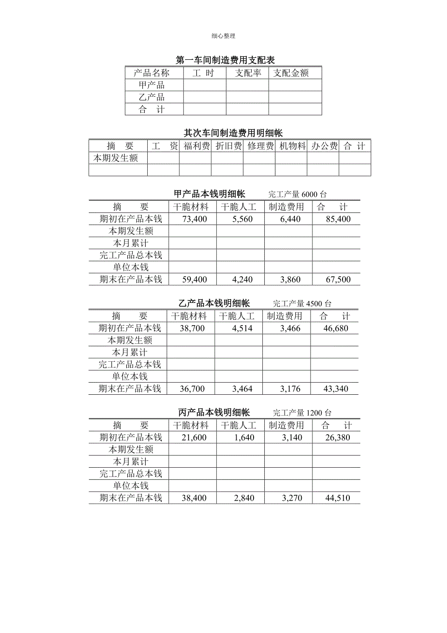 产品成本计算的品种法练习题_第4页