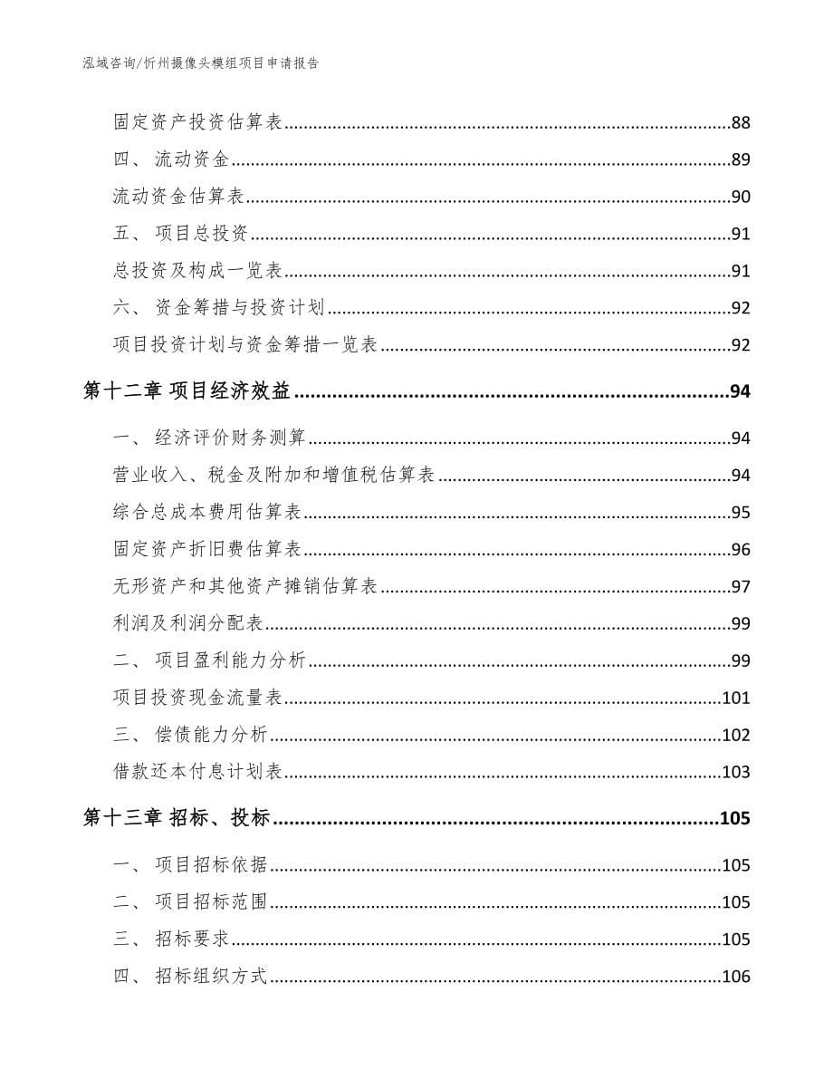 忻州摄像头模组项目申请报告（模板）_第5页