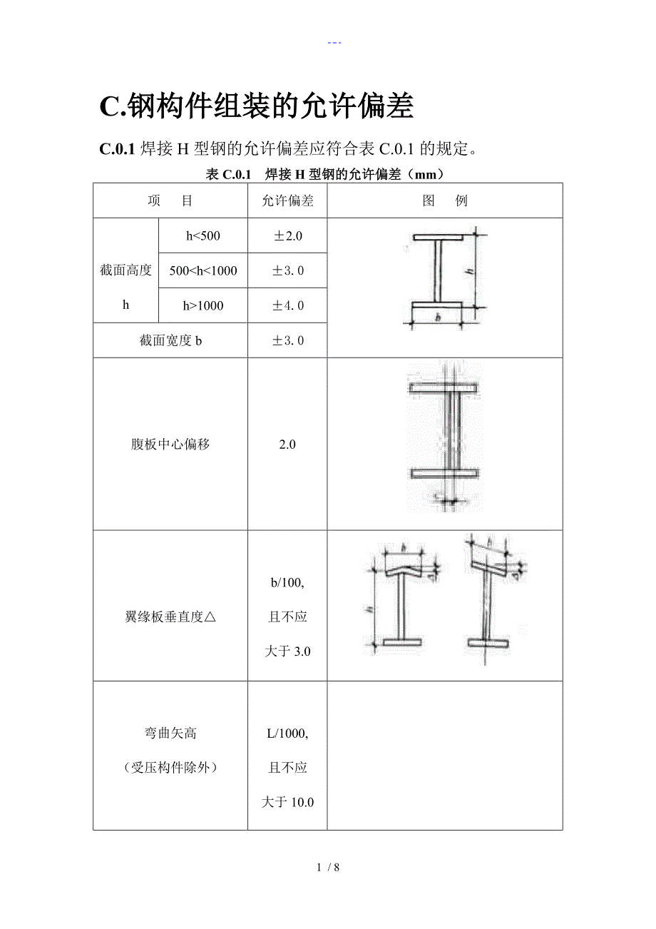 钢结构允许误差标准_第1页